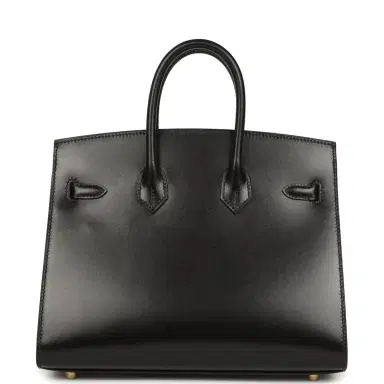 HERMÈS Hermes Birkin Sellier 25 Black Box Gold Hardware | Thumbnail 4