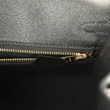 HERMÈS Hermes Birkin Sellier 25 Black Box Gold Hardware | Thumbnail 9