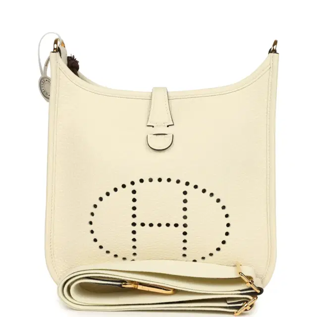 Hermes Evelyne 23 Cream Clemence Gold Hardware