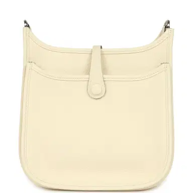 HERMÈS Hermes Evelyne 23 Cream Clemence Palladium Hardware | Thumbnail 4 HERMÈS Hermes Evelyne 23 Cream Clemence Palladium Hardware | Thumbnail 4