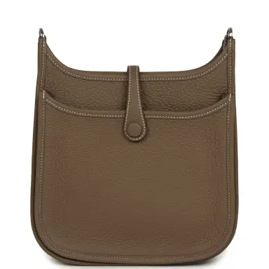 HERMÈS Hermes Evelyne 23 Etoupe Clemence Palladium Hardware | Thumbnail 4 HERMÈS Hermes Evelyne 23 Etoupe Clemence Palladium Hardware | Thumbnail 4