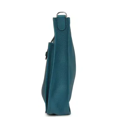 HERMÈS Hermes Evelyne III PM Vert Bosphore Clemence Palladium Hardware | Thumbnail 3 HERMÈS Hermes Evelyne III PM Vert Bosphore Clemence Palladium Hardware | Thumbnail 3