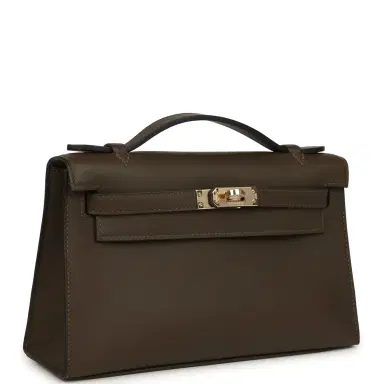 HERMÈS Hermes Kelly Pochette Vert Loden Swift Permabrass Hardware | Thumbnail 2 HERMÈS Hermes Kelly Pochette Vert Loden Swift Permabrass Hardware | Thumbnail 2