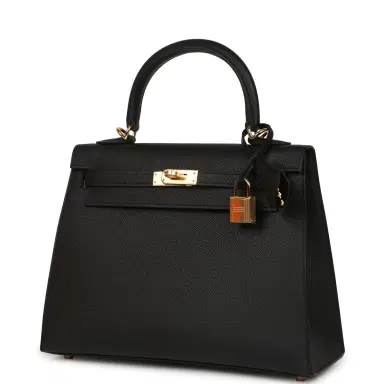 HERMÈS Hermes Kelly Sellier 25 Black Epsom Gold Hardware | Thumbnail 5 HERMÈS Hermes Kelly Sellier 25 Black Epsom Gold Hardware | Thumbnail 5