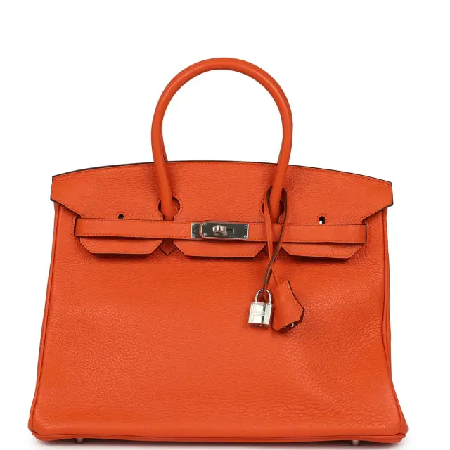 HERMÈS Pre-owned Hermes Birkin 35 Feu Clemence Palladium Hardware
