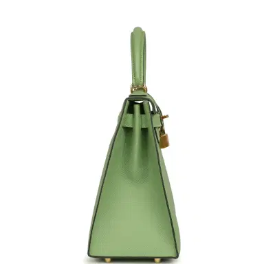 HERMÈS Pre-owned Hermes Kelly Sellier 28 Vert Criquet Epsom Gold Hardware | Thumbnail 3 HERMÈS Pre-owned Hermes Kelly Sellier 28 Vert Criquet Epsom Gold Hardware | Thumbnail 3