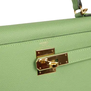 HERMÈS Pre-owned Hermes Kelly Sellier 28 Vert Criquet Epsom Gold Hardware | Thumbnail 7 HERMÈS Pre-owned Hermes Kelly Sellier 28 Vert Criquet Epsom Gold Hardware | Thumbnail 7