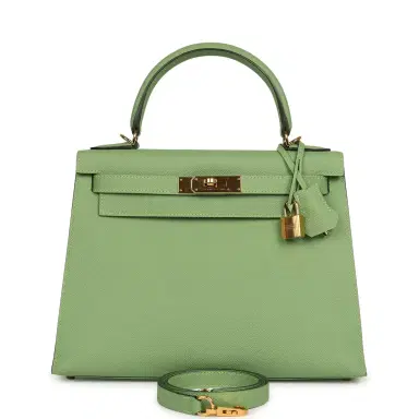 HERMÈS Pre-owned Hermes Kelly Sellier 28 Vert Criquet Epsom Gold Hardware | Thumbnail 1 HERMÈS Pre-owned Hermes Kelly Sellier 28 Vert Criquet Epsom Gold Hardware | Thumbnail 1