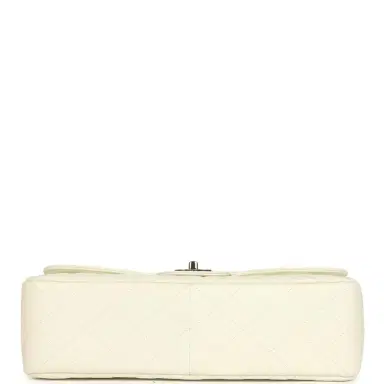 Chanel Vintage Chanel Classic Jumbo Single Flap Bag White Caviar Silver Hardware | Thumbnail 6 Chanel Vintage Chanel Classic Jumbo Single Flap Bag White Caviar Silver Hardware | Thumbnail 6