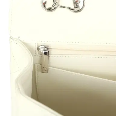 Chanel Vintage Chanel Classic Jumbo Single Flap Bag White Caviar Silver Hardware | Thumbnail 10 Chanel Vintage Chanel Classic Jumbo Single Flap Bag White Caviar Silver Hardware | Thumbnail 10