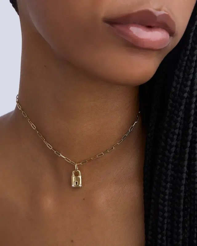 Jennifer Fisher Small Lock with Two Diamonds