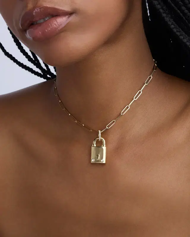 Jennifer Fisher Large Lock with Two Diamonds