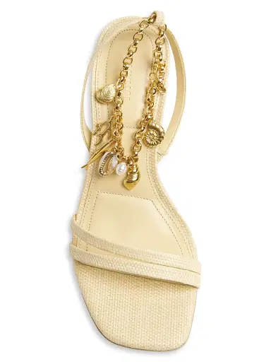 Simkhai Women's Caspian 80MM Charm-Embellished Raffia Sandals - Natural - Size 6 | Thumbnail 3 Simkhai Women's Caspian 80MM Charm-Embellished Raffia Sandals - Natural - Size 6 | Thumbnail 3