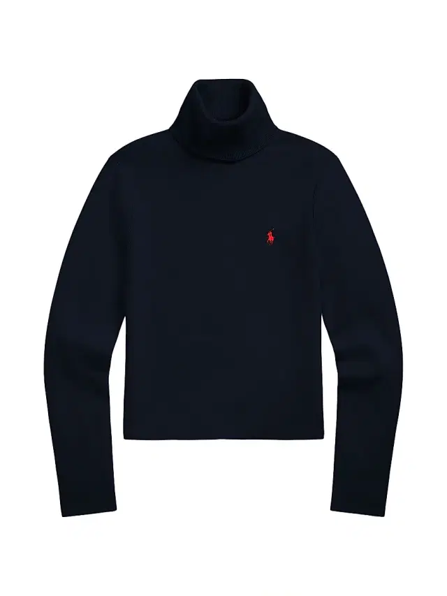 Polo Ralph Lauren Women's Logo Stretch Cotton-Blend Turtleneck Sweater - Hunter Navy