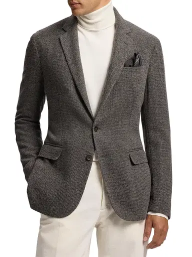 Ralph Lauren Purple Label Men's Hadley Hand-Tailored Cashmere Jacket - Medium Grey | Thumbnail 3 Ralph Lauren Purple Label Men's Hadley Hand-Tailored Cashmere Jacket - Medium Grey | Thumbnail 3