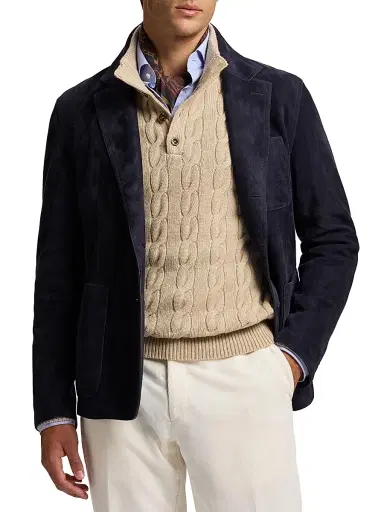 Ralph Lauren Purple Label Men's Hand-Tailored Suede Sport Coat | Thumbnail 3