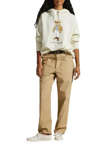 Polo Ralph Lauren Women's Polo Bear Cotton-Blend Hoodie - Parchment Cream | Thumbnail 2 Polo Ralph Lauren Women's Polo Bear Cotton-Blend Hoodie - Parchment Cream | Thumbnail 2
