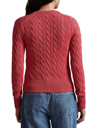 Polo Ralph Lauren Women's Cable-Knit Cotton Cardigan - Nantucket Red | Thumbnail 4 Polo Ralph Lauren Women's Cable-Knit Cotton Cardigan - Nantucket Red | Thumbnail 4
