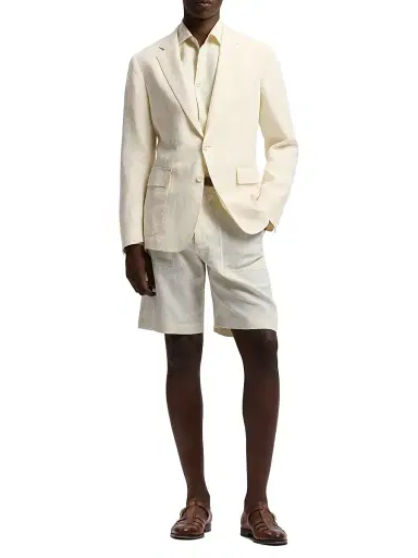 Ralph Lauren Purple Label Men's Hadley Hand-Tailored Linen Suit Jacket - Classic Cream - Size 40 | Thumbnail 2