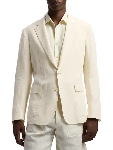 Ralph Lauren Purple Label Men's Hadley Hand-Tailored Linen Suit Jacket - Classic Cream - Size 40 | Thumbnail 3
