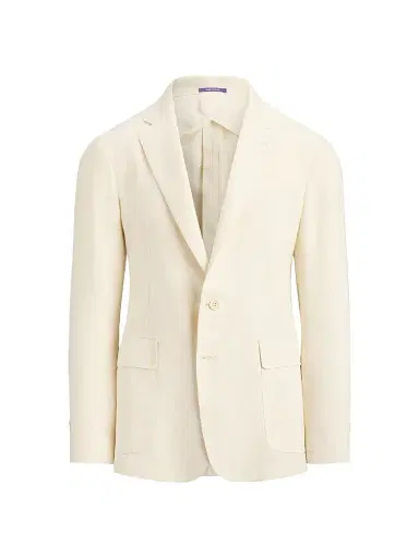 Ralph Lauren Purple Label Men's Hadley Hand-Tailored Linen Suit Jacket - Classic Cream - Size 40 | Thumbnail 1