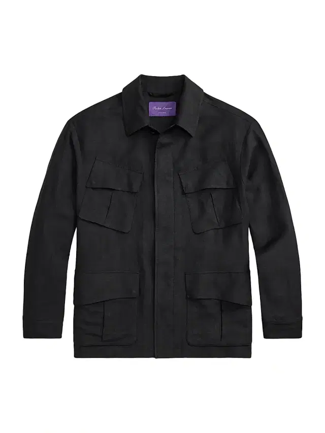 Ralph Lauren Purple Label Men's Silk-Linen Field Jacket - Black