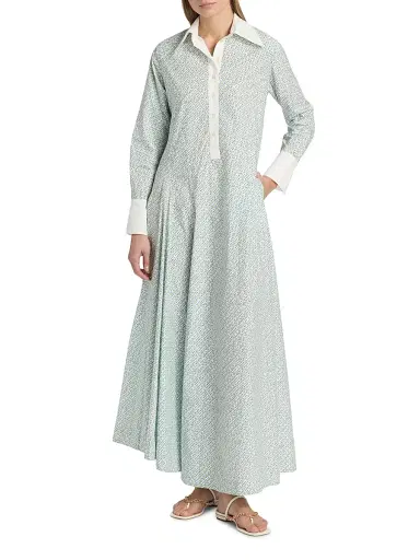 Rosie Assoulin Women's Groovy Geometric Cotton Maxi Shirtdress | Thumbnail 2 Rosie Assoulin Women's Groovy Geometric Cotton Maxi Shirtdress | Thumbnail 2