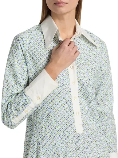 Rosie Assoulin Women's Groovy Geometric Cotton Maxi Shirtdress | Thumbnail 6 Rosie Assoulin Women's Groovy Geometric Cotton Maxi Shirtdress | Thumbnail 6