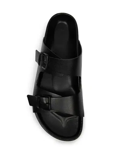 AMI Paris Men's Double Buckle Leather Sandals - Noir | Thumbnail 3 AMI Paris Men's Double Buckle Leather Sandals - Noir | Thumbnail 3