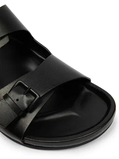 AMI Paris Men's Double Buckle Leather Sandals - Noir | Thumbnail 4 AMI Paris Men's Double Buckle Leather Sandals - Noir | Thumbnail 4