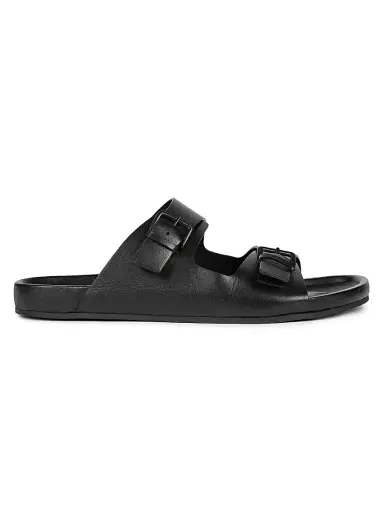 AMI Paris Men's Double Buckle Leather Sandals - Noir | Thumbnail 1 AMI Paris Men's Double Buckle Leather Sandals - Noir | Thumbnail 1