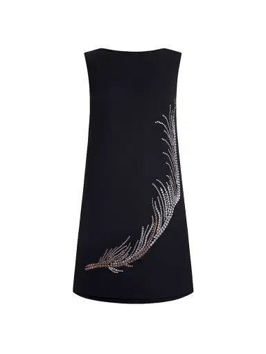 16Arlington Women's Ayre Embellished Feather Minidress - Nero - Size 10 | Thumbnail 1