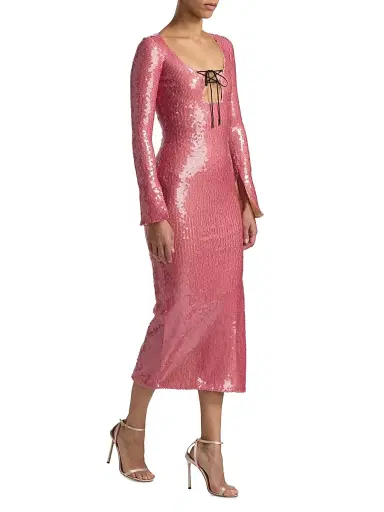 16Arlington Women's Solaria High-Shine Sequin Midi-Dress - Rosa | Thumbnail 2 16Arlington Women's Solaria High-Shine Sequin Midi-Dress - Rosa | Thumbnail 2