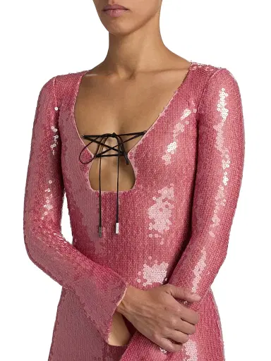 16Arlington Women's Solaria High-Shine Sequin Midi-Dress - Rosa | Thumbnail 6 16Arlington Women's Solaria High-Shine Sequin Midi-Dress - Rosa | Thumbnail 6