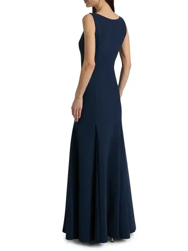 Chiara Boni La Petite Robe Women's Nisei Floral Appliqué A-Line Gown - Dusk Blue - Size 2 | Thumbnail 5 Chiara Boni La Petite Robe Women's Nisei Floral Appliqué A-Line Gown - Dusk Blue - Size 2 | Thumbnail 5