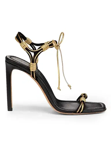 Ulla Johnson Women's Aris 95MM Leather & Suede Stiletto Sandals - Black - Size 10 | Thumbnail 1 Ulla Johnson Women's Aris 95MM Leather & Suede Stiletto Sandals - Black - Size 10 | Thumbnail 1