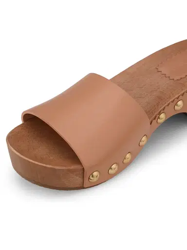 Ulla Johnson Women's Esti 65MM Studded Leather Clogs - Beige | Thumbnail 6