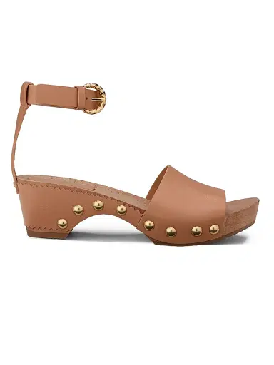 Ulla Johnson Women's Esti 65MM Studded Leather Clogs - Beige | Thumbnail 1
