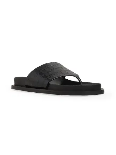 A Emery Women's Imara Crocodile-Embossed Sandals - Black Embossed Croc - Size 10 | Thumbnail 2