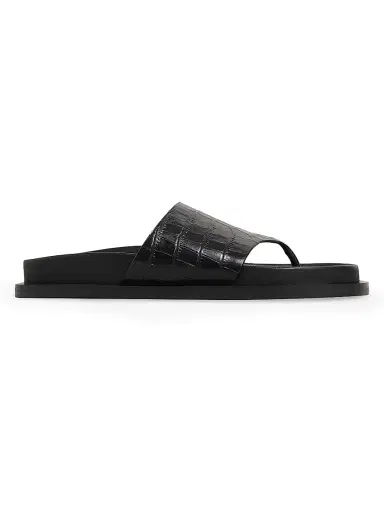 A Emery Women's Imara Crocodile-Embossed Sandals - Black Embossed Croc - Size 10 | Thumbnail 1