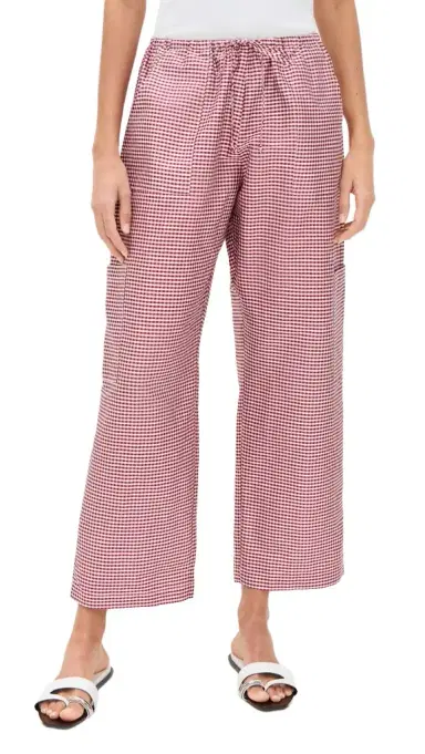 DONNI. The Taffeta Gingham Drawstring Cargo Pants | Thumbnail 1