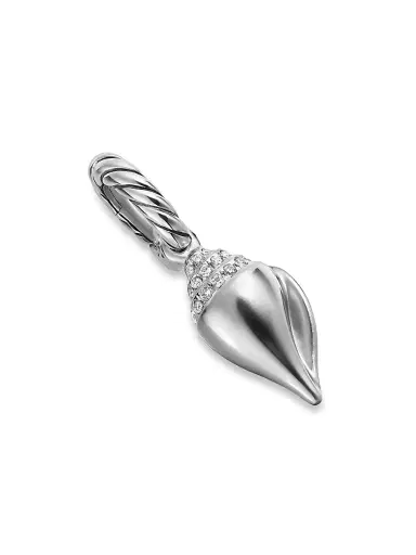 David Yurman Women's Petite Pavé Shell Amulet in Sterling Silver with Diamonds, 15MM - Diamond | Thumbnail 2
