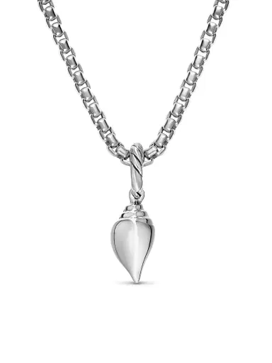David Yurman Women's Petite Pavé Shell Amulet in Sterling Silver with Diamonds, 15MM - Diamond | Thumbnail 3