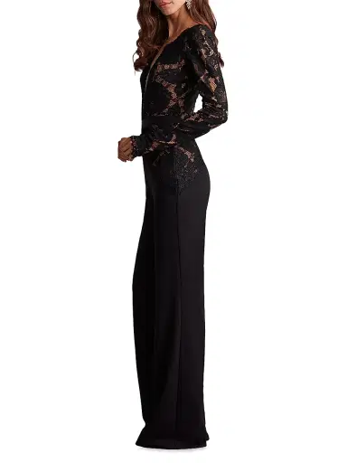 Tadashi Shoji Women's Lace Bodice Crepe Jumpsuit | Thumbnail 3 Tadashi Shoji Women's Lace Bodice Crepe Jumpsuit | Thumbnail 3