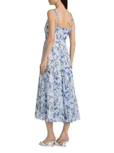 Cinq à Sept Women's Heirloom Petals Marmo Midi-Dress - Navy Multi - Size 10 | Thumbnail 5 Cinq à Sept Women's Heirloom Petals Marmo Midi-Dress - Navy Multi - Size 10 | Thumbnail 5