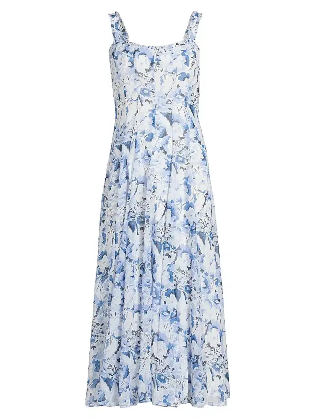 Women's Heirloom Petals Marmo Midi-Dress - Navy Multi