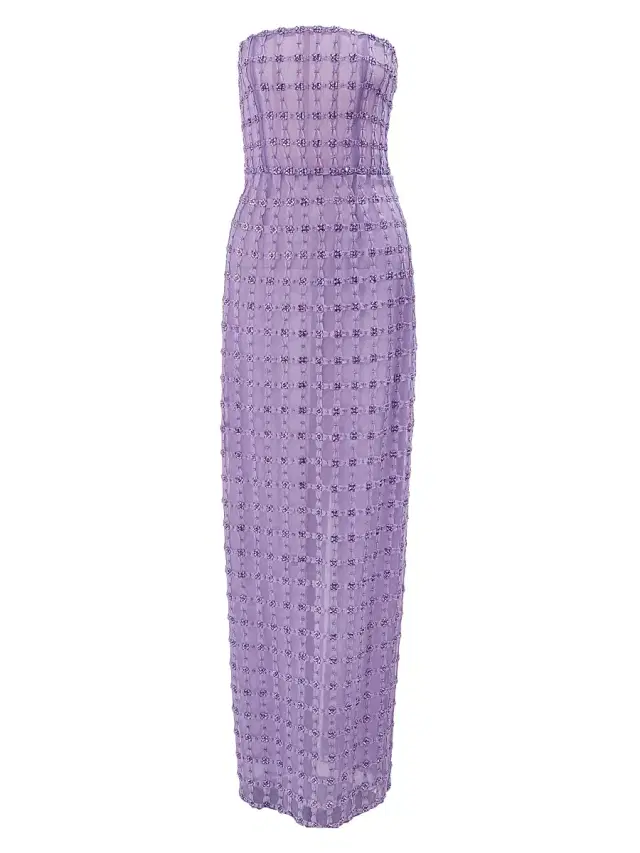 Women's Embellished Strapless Column Gown - Violeta