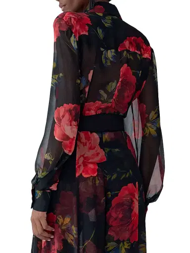 Carolina Herrera Women's Isabella Floral Silk Blouse - Black Multi | Thumbnail 4 Carolina Herrera Women's Isabella Floral Silk Blouse - Black Multi | Thumbnail 4