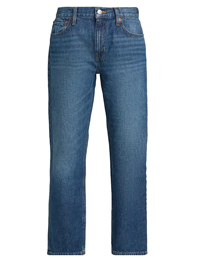 Re/done Women's Blondie Straight-Leg Crop Jeans - Mendocino Indigo