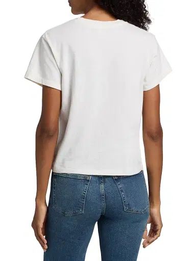 RE/DONE Women's Pinocchio Cotton-Blend Crewneck T-Shirt - Vintage White - Size Large | Thumbnail 5